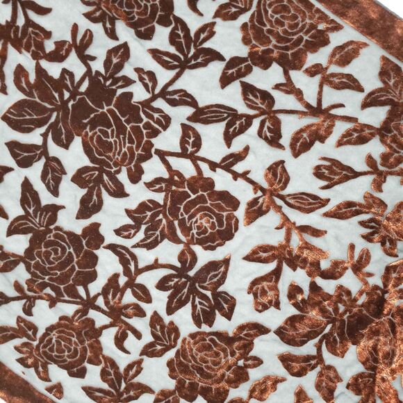 Vintage Yves Saint Laurent Silk Printed Scarf Brown‎ Black Floral Pashmina Shawl - Picture 5 of 8